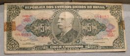 Brasilianische Banknote 5 Cruzeiros