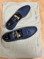 Scarpe Santoni blu pelle mocassini taglia 9 mai utilizzati 