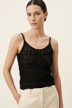 Débardeur Crochet Noir T. M
