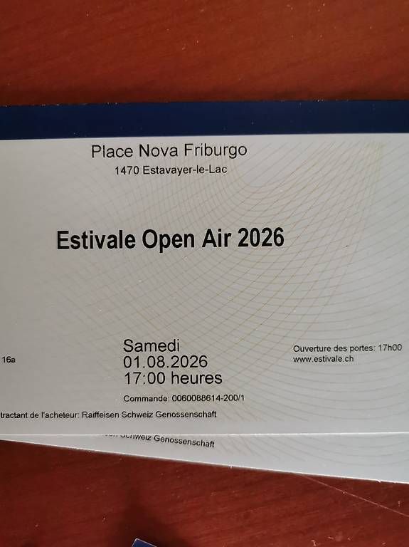 Biglietti: Estivale open air soirée RAP samedi – Usato da Villars-sur-Glâne venduto da jg_loud