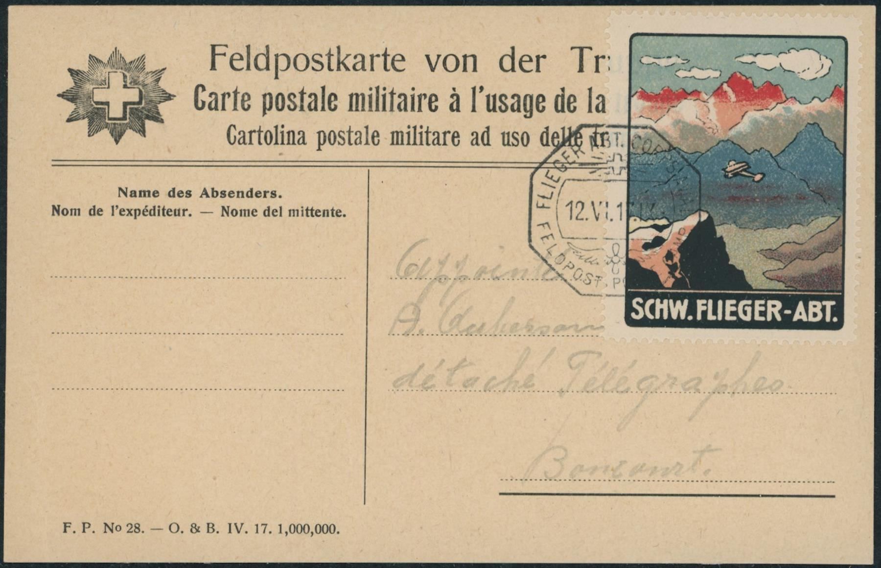 Autobahnvignetten: 1917 - Flugpost - Vignetten - Karten – Gebraucht aus Schindellegi von leecollect 1