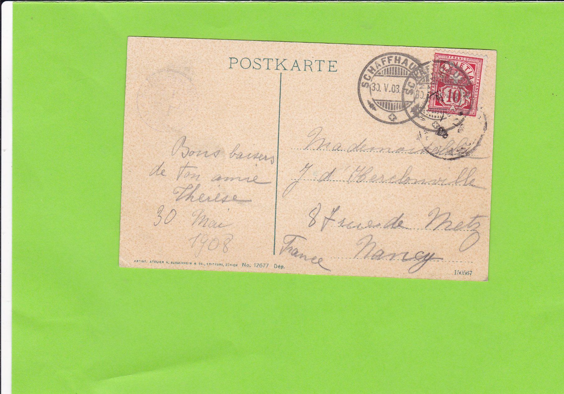 Cartoline postali: Rheinfall-Atelier Guggenheim – Usato da St. Peterzell venduto da neckertal 1