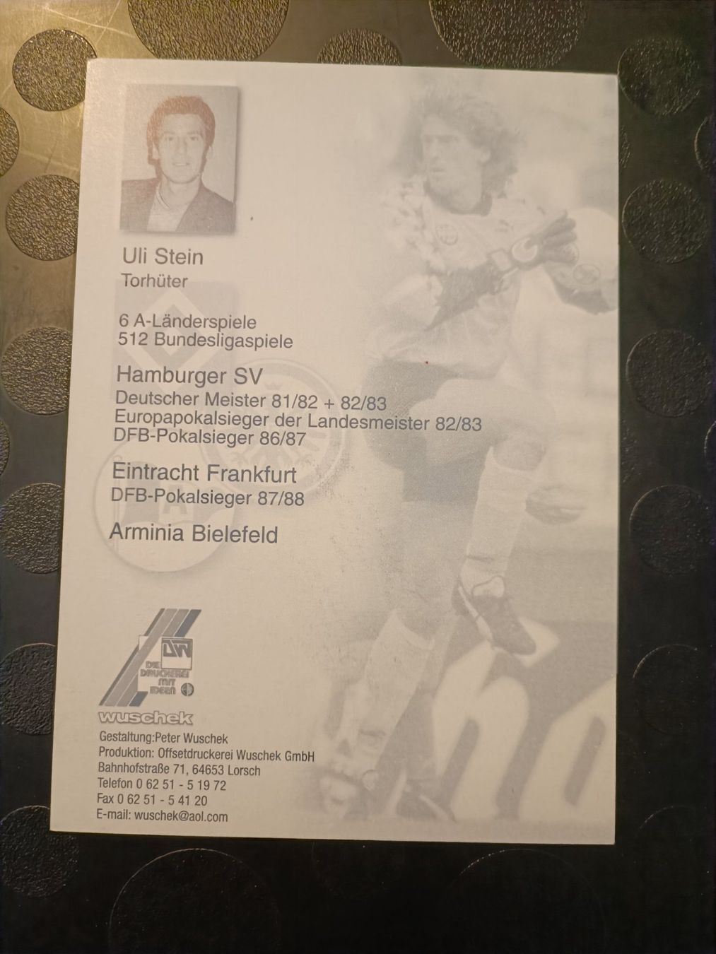 Autografi: Uli Stein - Bundesliga - Handsignierte Autogrammkarte – Usato da Menziken venduto da Artographs 1