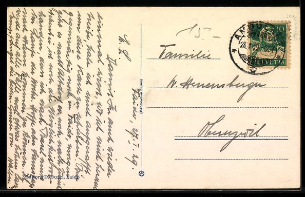 Cartoline postali: AK Faido, Veduta generale, 1929 – Usato da Berlin venduto da bartko-reher 1
