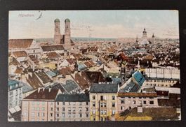Karte Postkarte München 1912 coloriert Briefmarke 5Pf Bayern