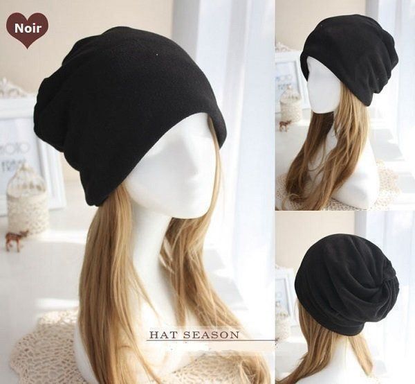 Copricapi, berretti & cappellini: Magnifique Bonnet Noir  » Double Usage – Nuovo e nell'imballaggio originale da Thônex venduto da W99 1