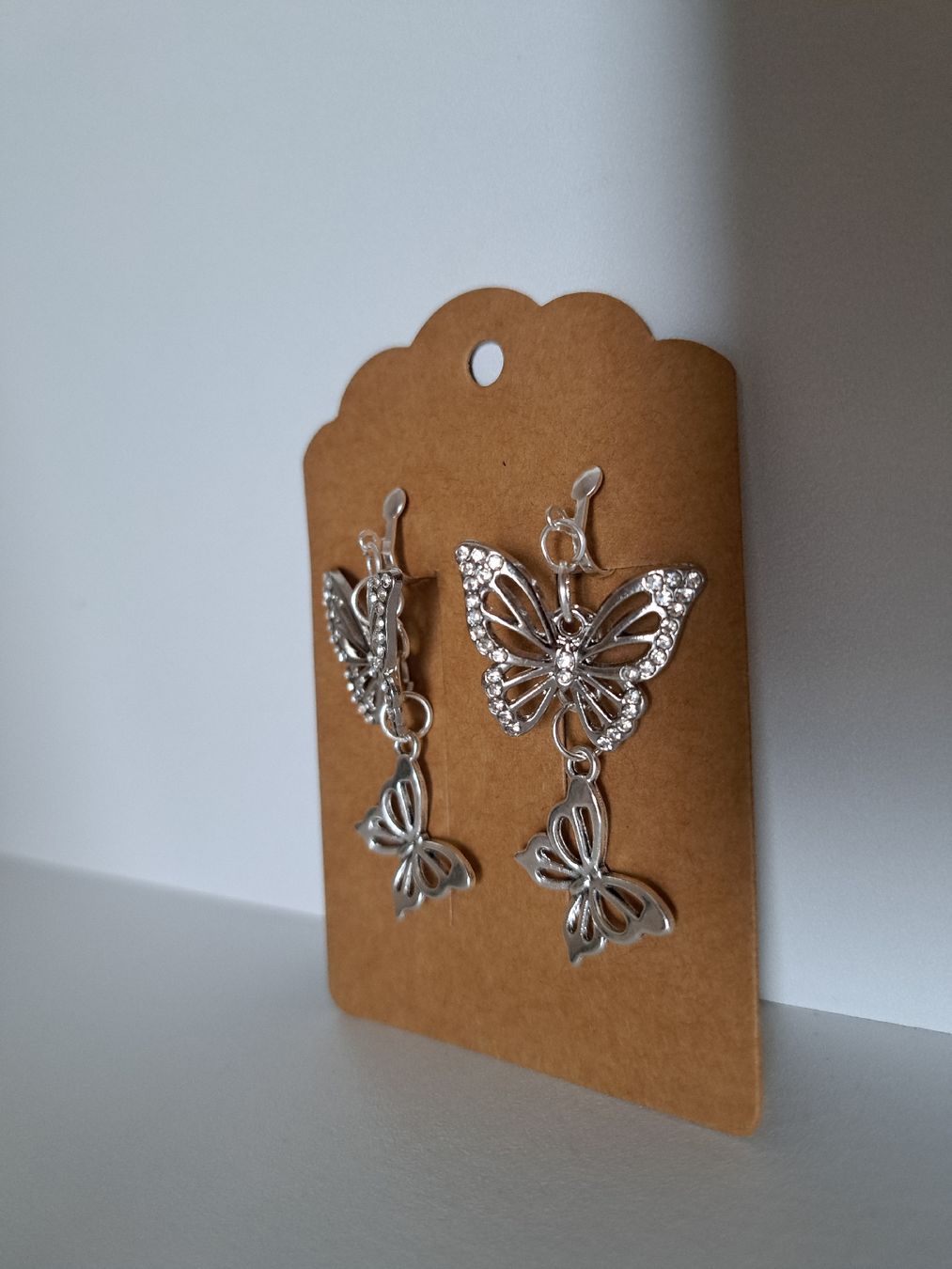 Orecchini pendenti & Orecchini a lobo: Schmetterling Ohrclips Strass Glitzer Double Butterfly – Nuovo (secondo la descrizione) da Weggis venduto da Leeclipse 1