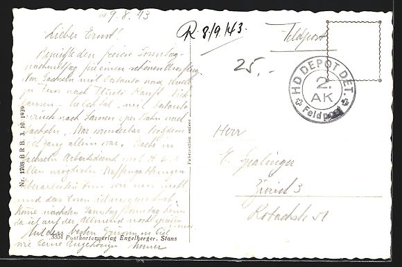 Cartoline postali: AK Melchthal, Teilansicht mit Bergen – Usato da Berlin venduto da bartko-reher 1