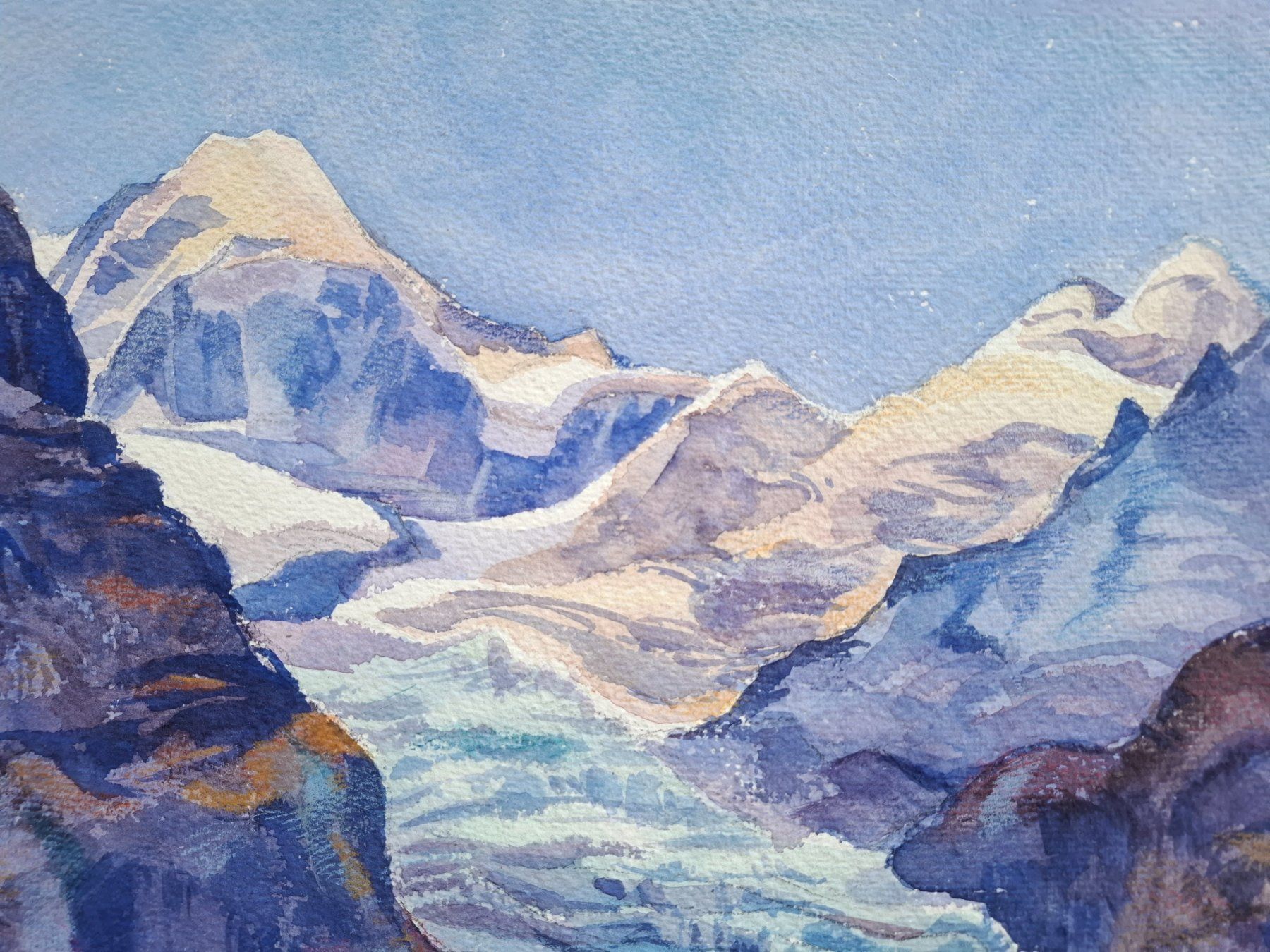 Dipinti: Aquarell Ferdinand Meyer-Streiff Zermatt Gornergletscher VS – Usato da Rheinfelden venduto da Badelus 8