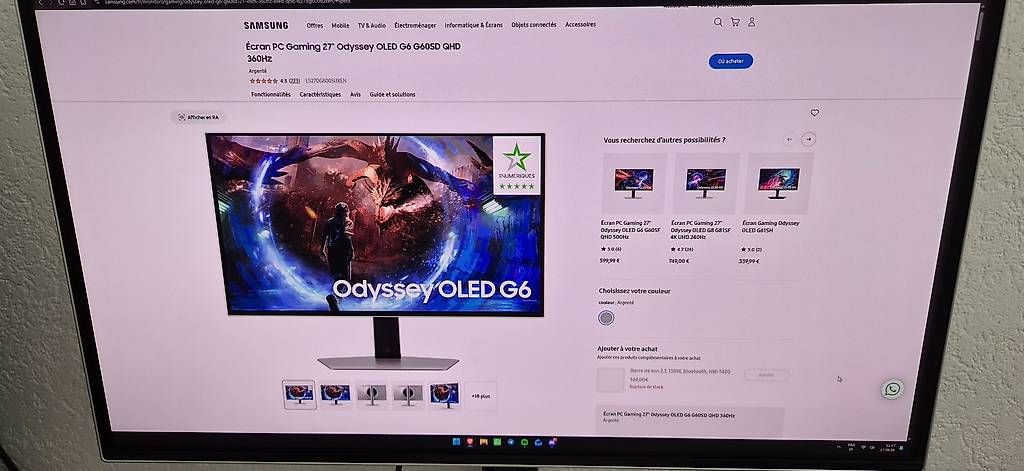 Monitor: Samsung Odyssey OLED G6 – Usato da Vallorbe venduto da SwissFenyx