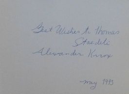 Alexander Knox (1907-1995) Schauspieler - Autogramm