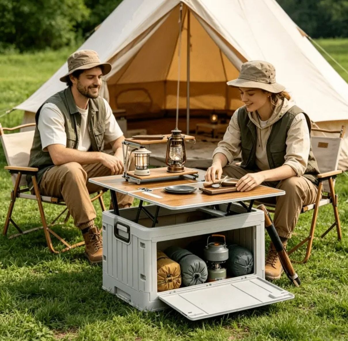 Camping Fahrzeuge: 2 in 1 Camping Aufbewahrungsbox mit Tisch – Neu und originalverpackt aus Hohenrain von cars77 1