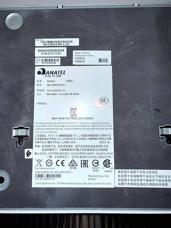 Cisco Hub & Switch: Switch Cisco Catalyst 2960-CX 8 Port PoE – Usato da Gland venduto da Htp 1