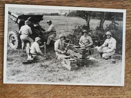 Echt Photo Karte / Schussbereit in Stellung - Biere 1948