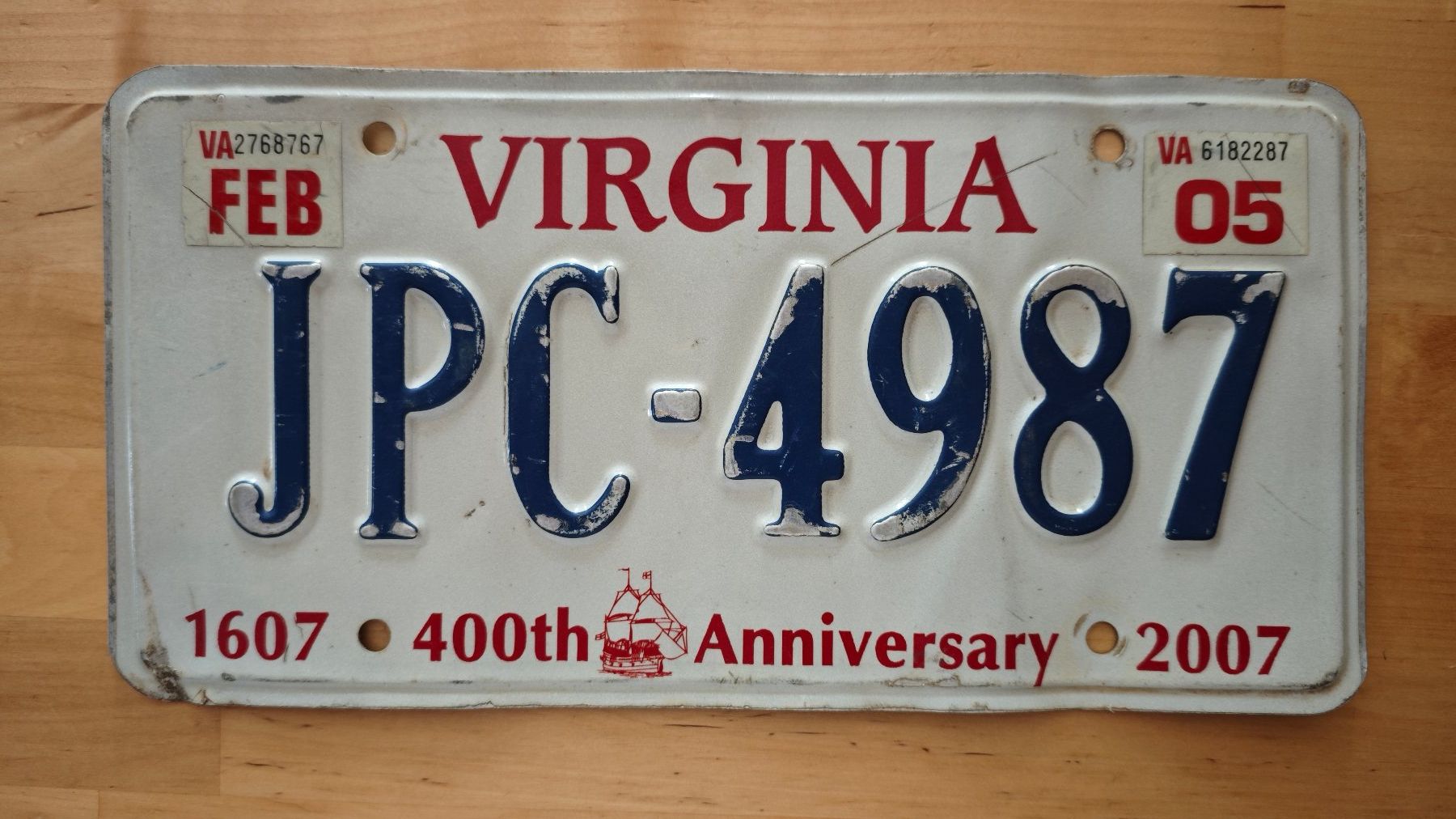 Schilder: US Licence plate Virginia State Anniversary – Gebraucht aus YVERDON-LES-BAINS von CYBERSALE
