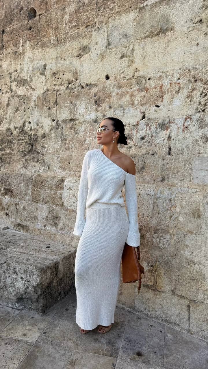Vestiti: Open Shoulder Knitted Set with Maxi Skirt – Nuovo e nell'imballaggio originale da Zürich venduto da Ms.Me-Fashion 1