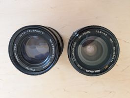 Set von zwei Objektiven für analoge Kamera