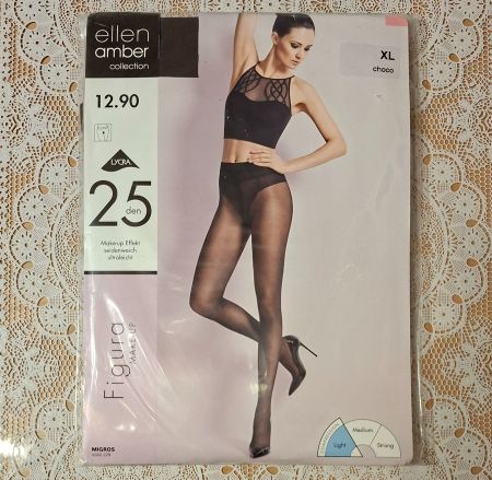 Ellen Amber Figura Make Up 25den Strumpfhose Gr.XL Choco