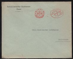 BASEl  29.XI.29  Freistempel:  Schweizerische Bankverein