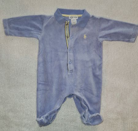 Combinaison Ralph Lauren - 6 mois - bleu velour de coton
