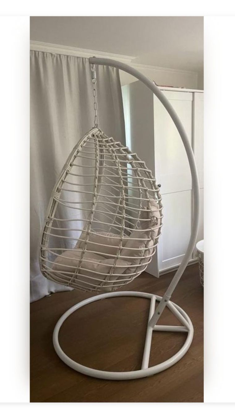 Beliani Poltrone pensili da giardino: Hängesessel weiss / fauteuil suspendu blanc – Usato da Fribourg venduto da melina04 1