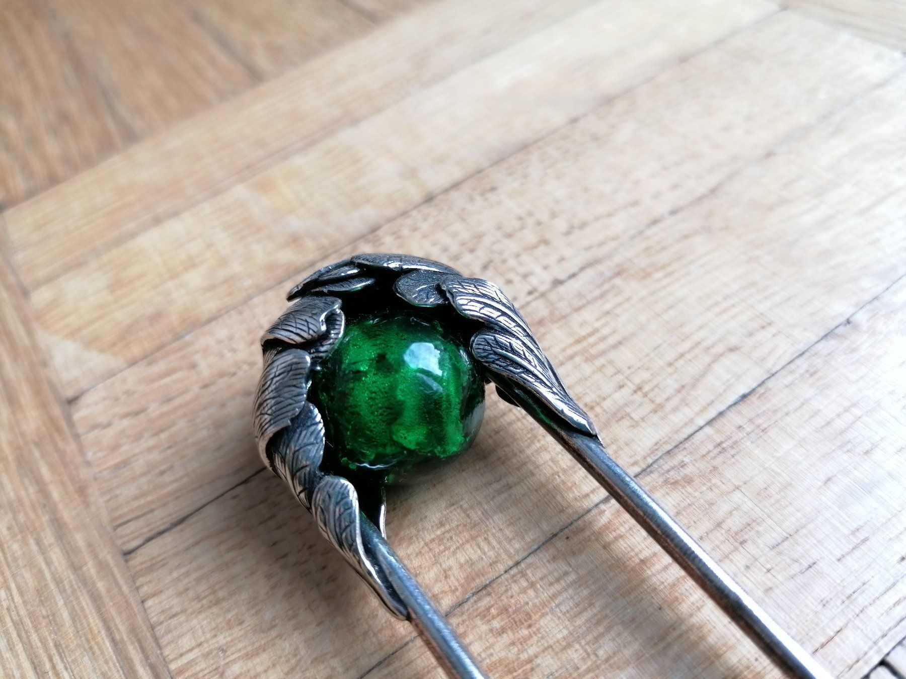 Accessori per capelli: Senza Limiti Haarforke "Piuma" versilbert grün – Usato da Liebefeld venduto da Ochotona 2