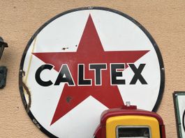 Originales Caltex OIL/ Gas Reklame XXL Emailschild 180cm