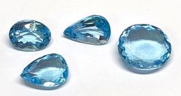 Lot 20.58 ct - 4x Topazes Sky Blue - CERTIFICAT 487.- Fr