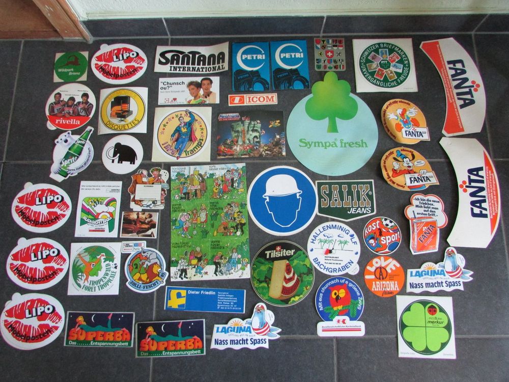 Alte Sticker Aufkleber Set 70er 80er Jahre Fanta Rivella etc | Kaufen ...
