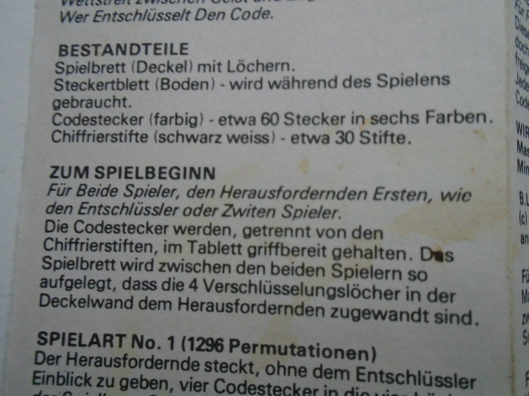 Invicta Spiele: MINI Mastermind Invicta 1972* Mini Master Mind/ REISEVERSION – Gebraucht aus Pfeffingen von Intertandem 1