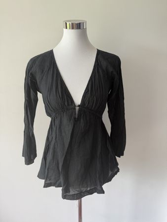 No-Lita Sommerbluse, Made in Italy, Schwarz, Grösse S
