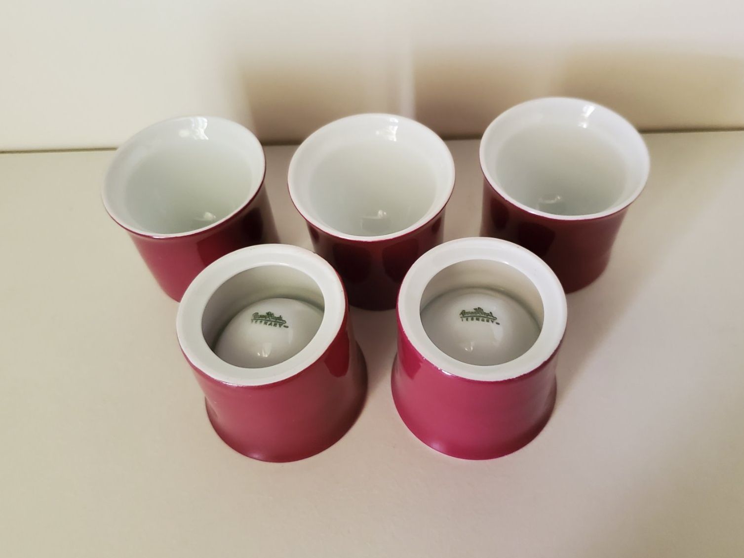 Rosenthal Sonstiges Geschirr: 5 coquetiers Rosenthal bordeaux / blanc – Gebraucht aus Rennaz von La_malle_du_dauphin 3