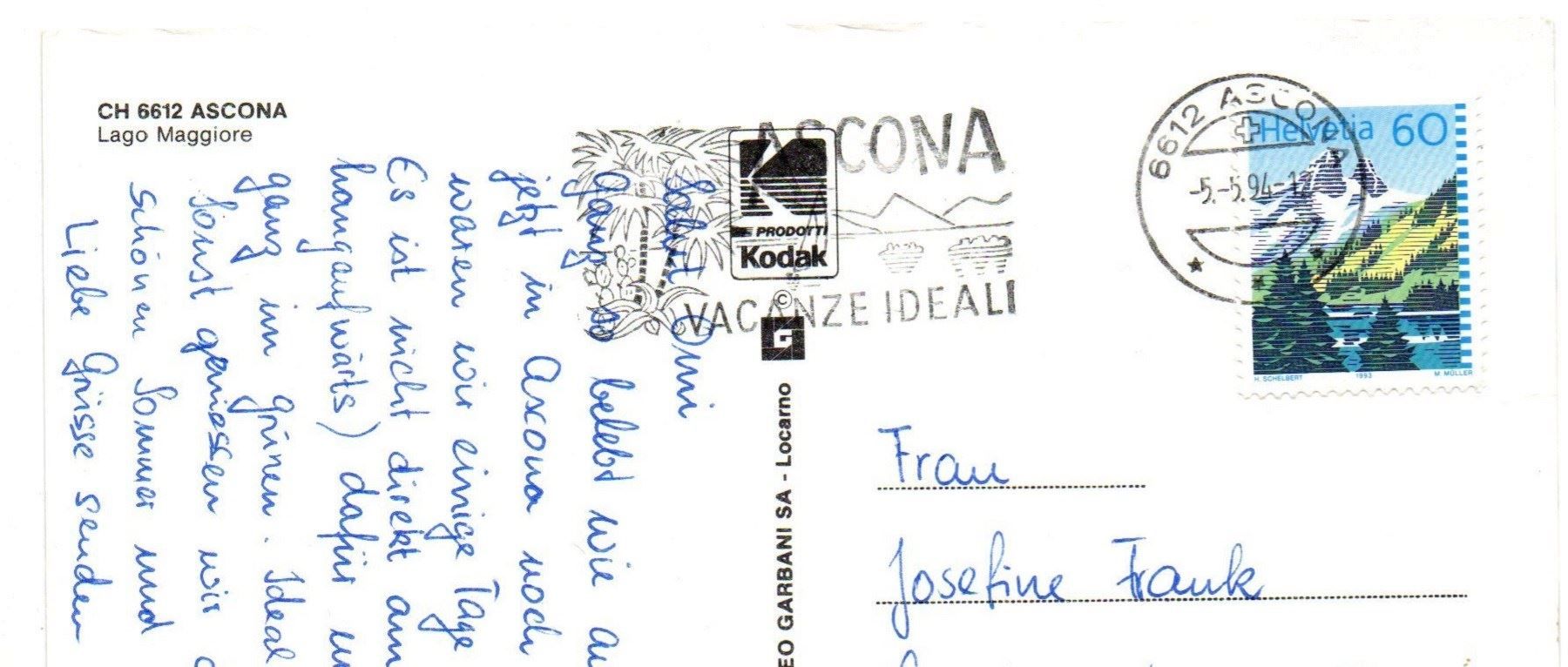 Cartoline postali: ASCONA Mövenpick – Usato da Jona venduto da philajona 1