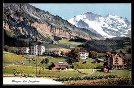 AK Wengen, Teilansicht mit Jungfrau