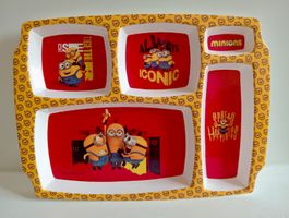 Minions Kinderteller unterteilt  Servewell Melamin, Rot, Top