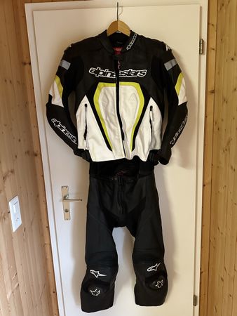 Kombi Alpinestars Leder schwarz weiss Grösse 54 gebraucht