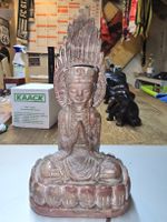 Skulptur Figur Buddha sitzend aus Stein 19cm hoch (DU)