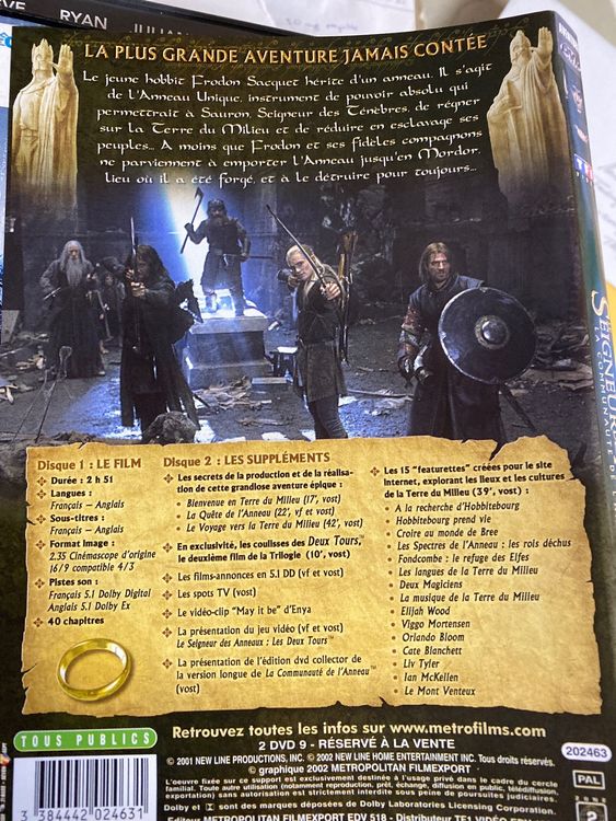 Jeu PS2 Le Seigneur Des Anneaux : La Communauté De L'Anneau Sony - Bon état - Jeu D'action Aventure PEGI 12