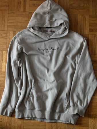 Billie Eilish 'Happier Than Ever' Beige Hoodie - Size L
