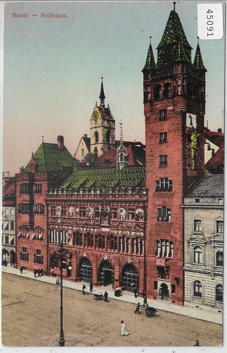 Cartoline postali: Basel - Rathaus - Litho – Usato da Ettingen venduto da Kartenplanet