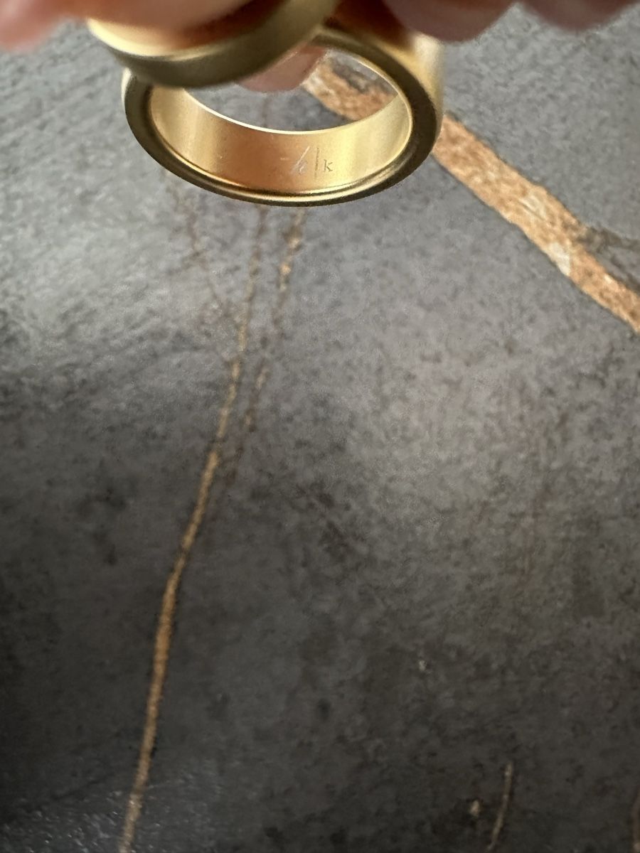Anelli: hk Ring, goldfarben mit blauem Keramik Stein, Gr. 52 – Nuovo e nell'imballaggio originale da Goldach venduto da Schnuppi 2