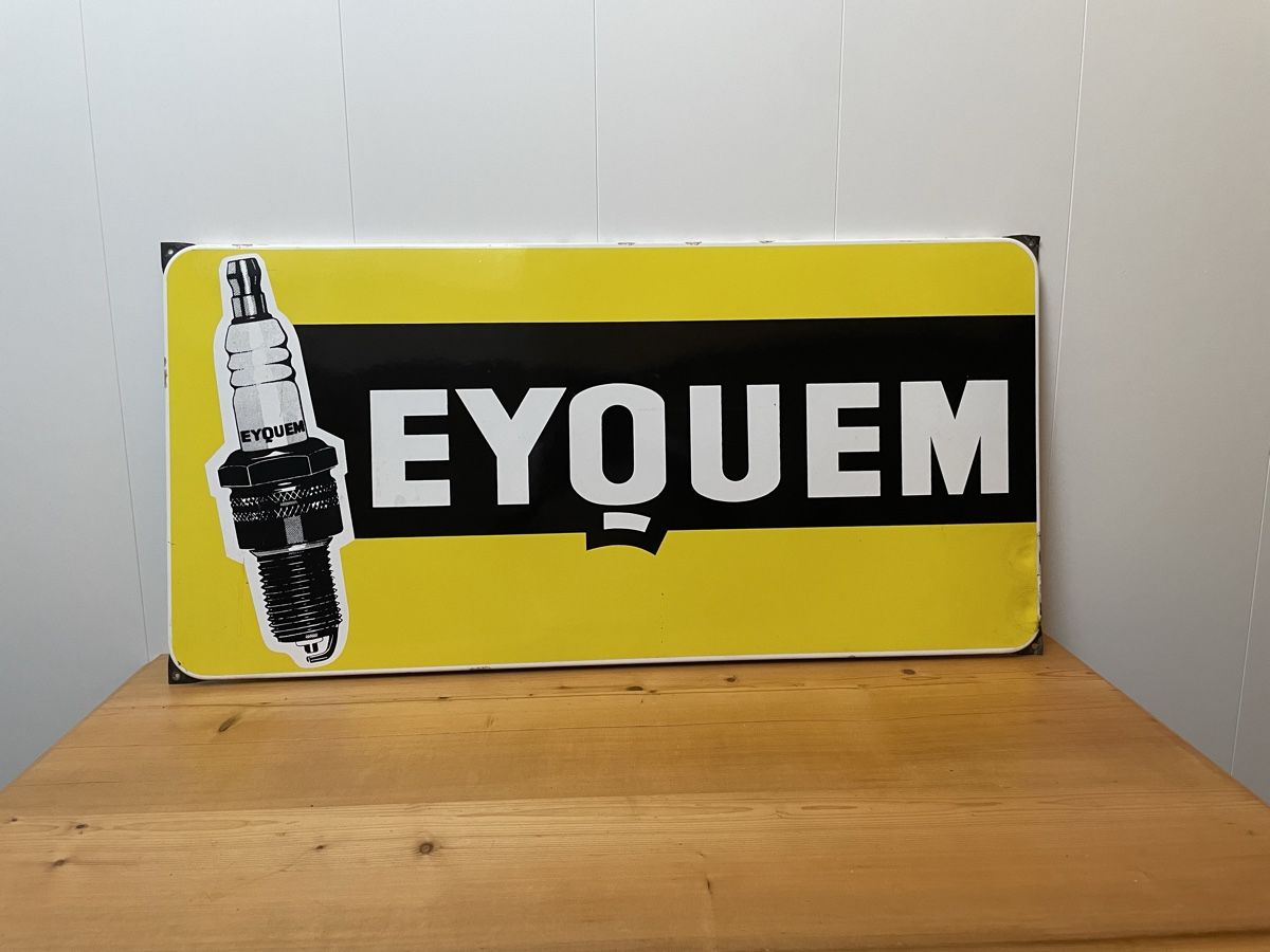 Schilder: Eyouem Zündkerzen Emailschild Original – Gebraucht aus Mühlrüti von Chalberchue
