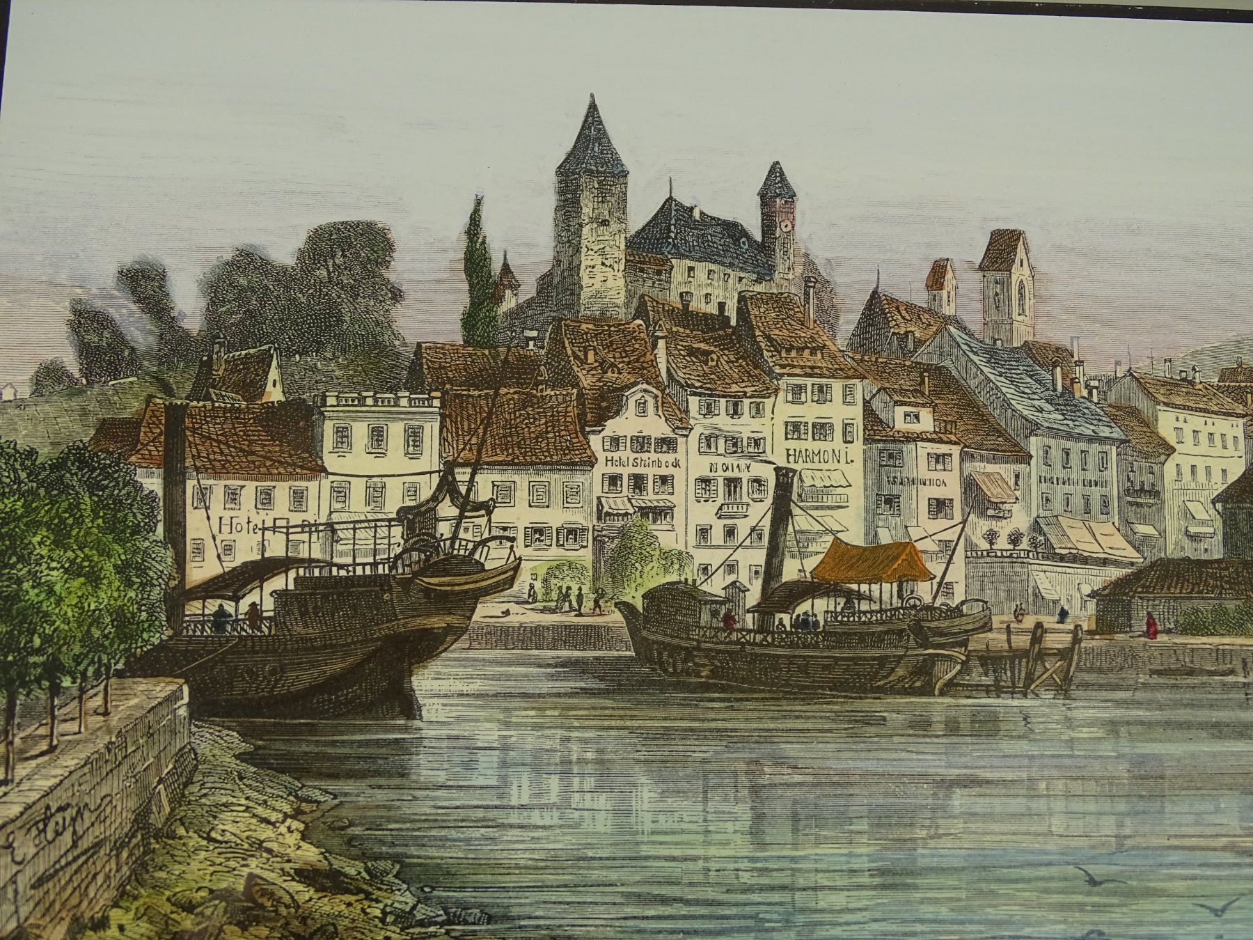 Incisioni: RAPPERSWIL, HOLZSTICH UM 1880 – Usato da Grüningen venduto da Kartensammler 3