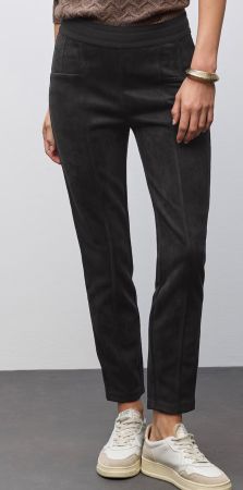 Street One Tapered Hose Wildlederoptik schwarz 36 7/8 Länge
