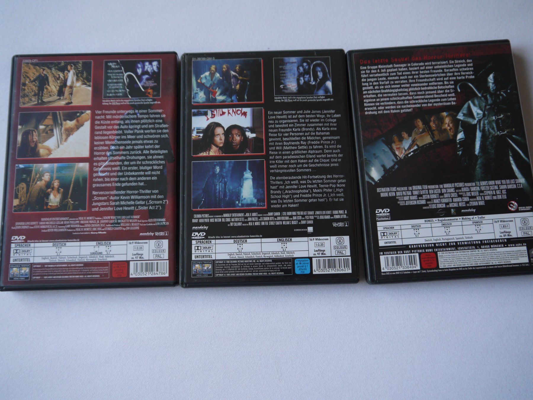 Alle DVDs: ICH WEISS WAS DU  LETZTE SOMMER-Trilogie – Gebraucht aus Hagendorn von Blaf 1