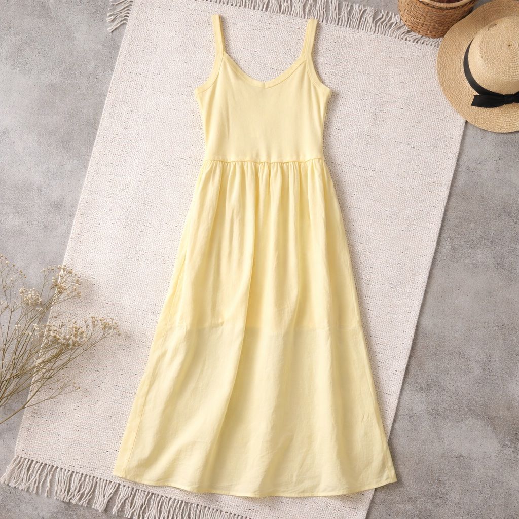 Vestiti: MODA MORGANA Robe d'été jaune – Nuovo e nell'imballaggio originale da Vuisternens-Romont venduto da gol_xp6p