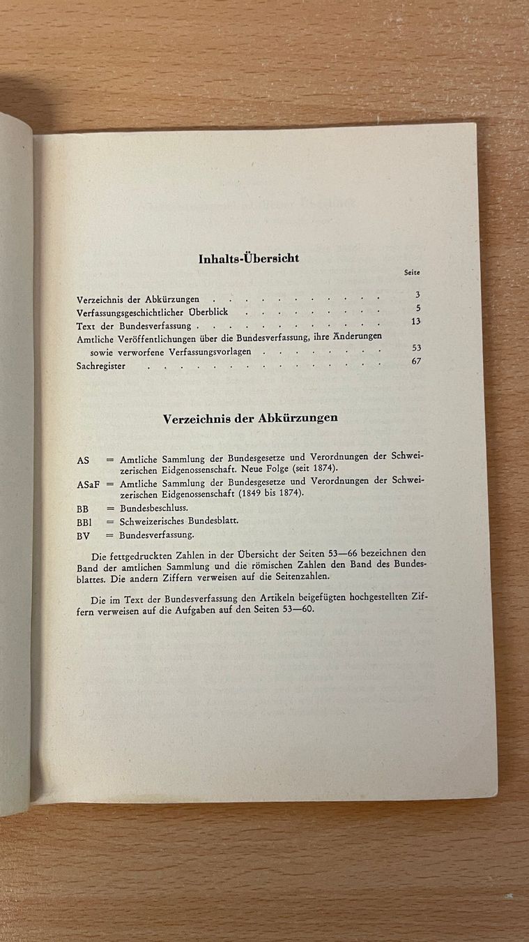 Bücher: Bundesverfassung Schweizerische Eidgenossenschaft 1966 – Gebraucht aus Glattfelden von cybermaxx 2