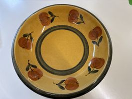 Keramik Schale ISI 177/26 gelb mit Apfel Dekor
