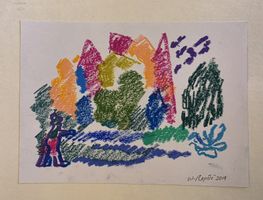 Walter Ropélé 1934 Orig. Oelkreide/Papier handsig. 21cmx15cm