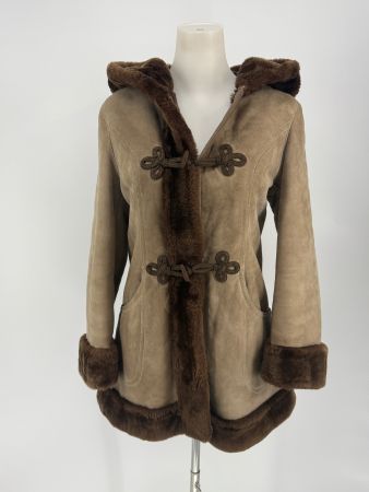 Kuscheliger Wildlederimitat Mantel/ Jacke Gr. 38/40